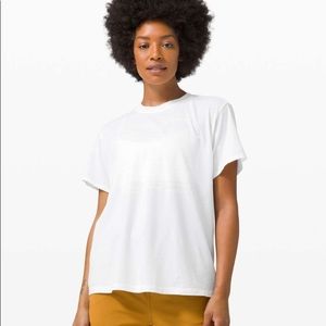 lululemon All Yours Boyfriend Tee in White size 14 in like new condition